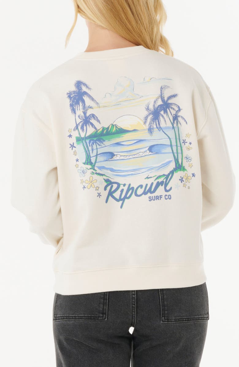 Rip Curl Pacific Cotton Blend Graphic Sweatshirt, Alternate, color, Bone