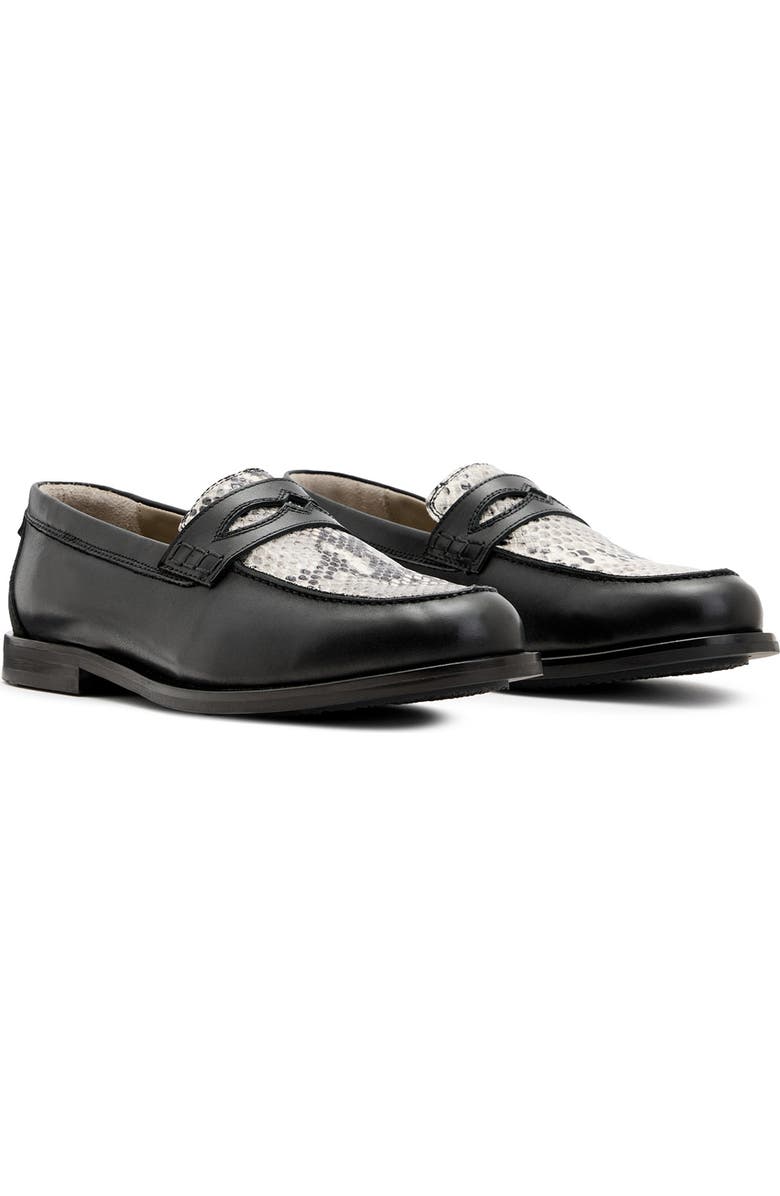 AllSaints Harmon Penny Loafer, Main, color, Black/ Grey