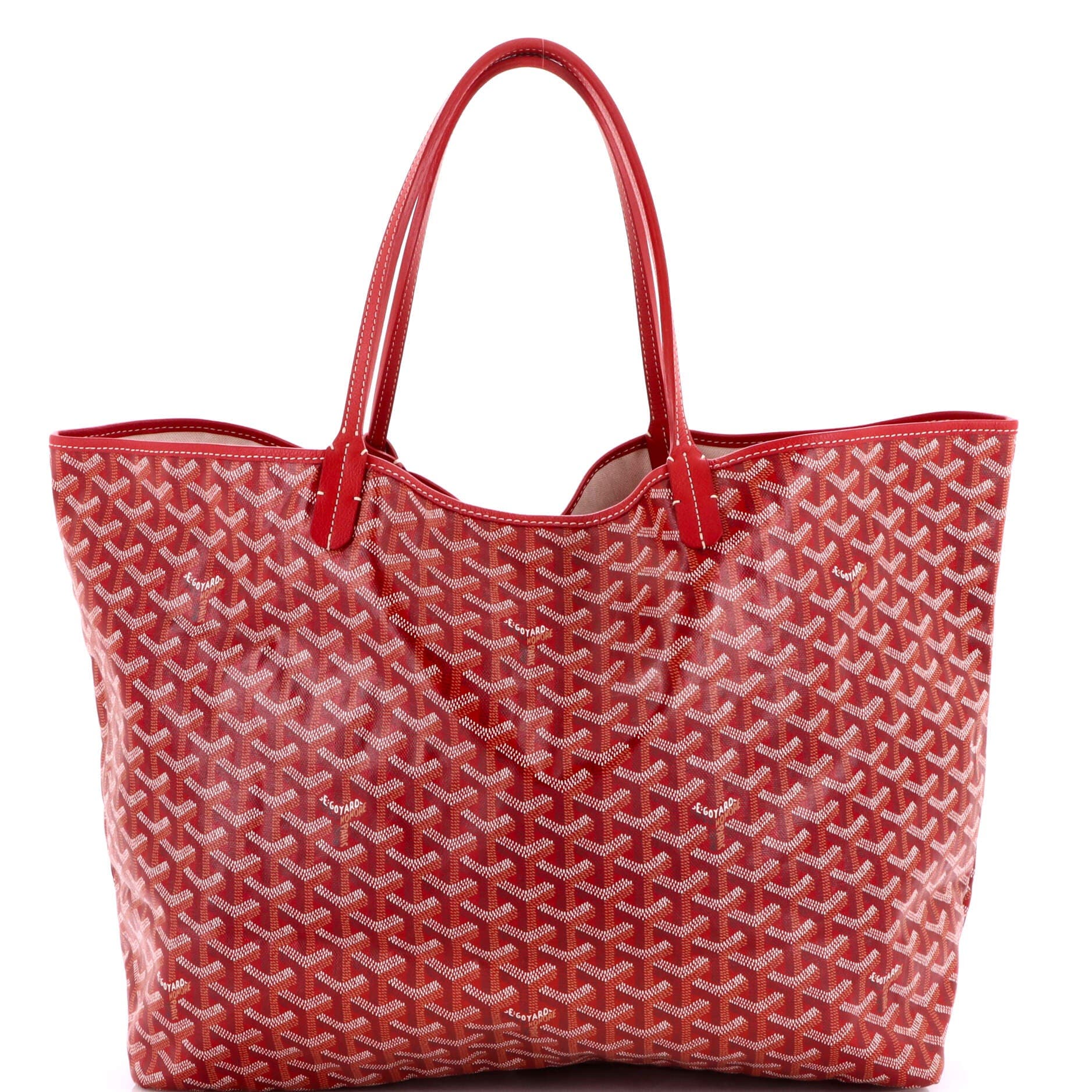 Pre-Owned Goyard Saint Louis Tote Coated Canvas GM, Main, color, Red