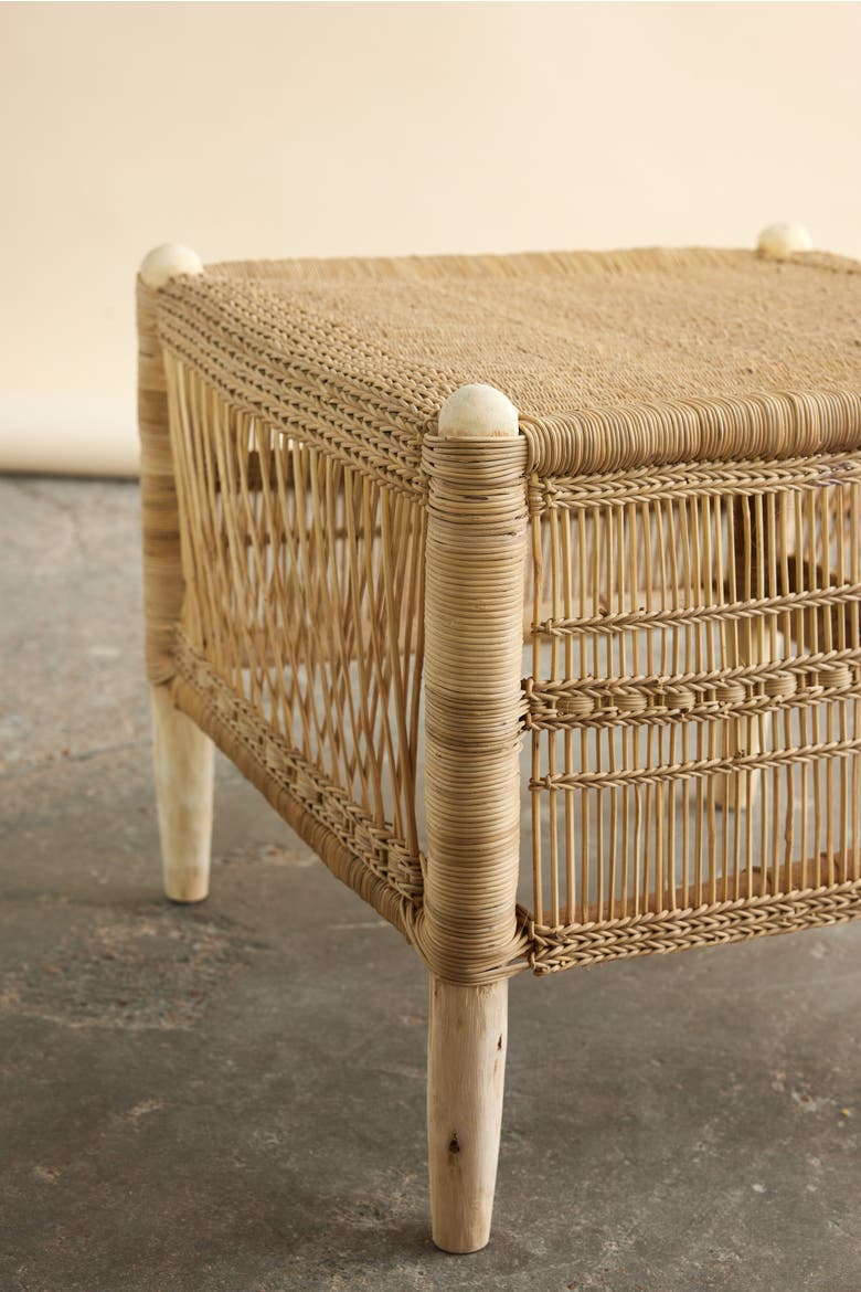 Malawi Cane Stool, Alternate, color, Black
