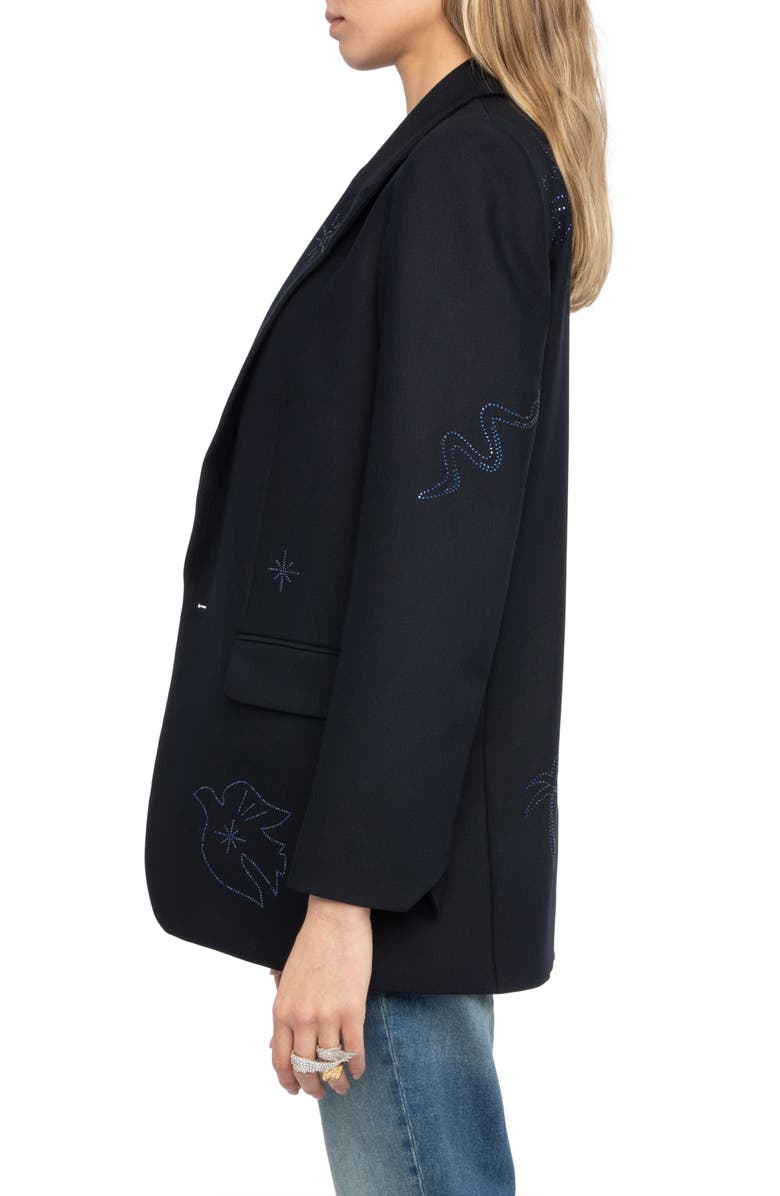 Zadig & Voltaire Vival Rhinestone Blazer, Alternate, color, Marine