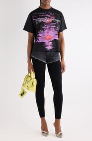 Balenciaga Medium Fit Distressed Sacré Couer Graphic T-Shirt