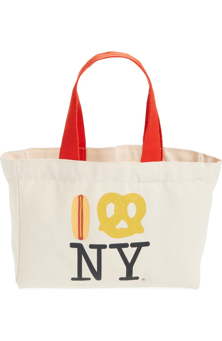 PiccoliNY Mini NY Graphic Tote, Main, color, Hot Dog Pretzel