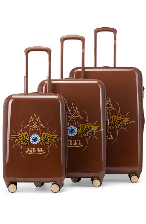 Kustom Kulture 3-Piece Expandable Hardside Spinner Luggage Set