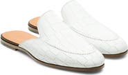 Magnanni Camila Croc Embossed Leather Flat Mule