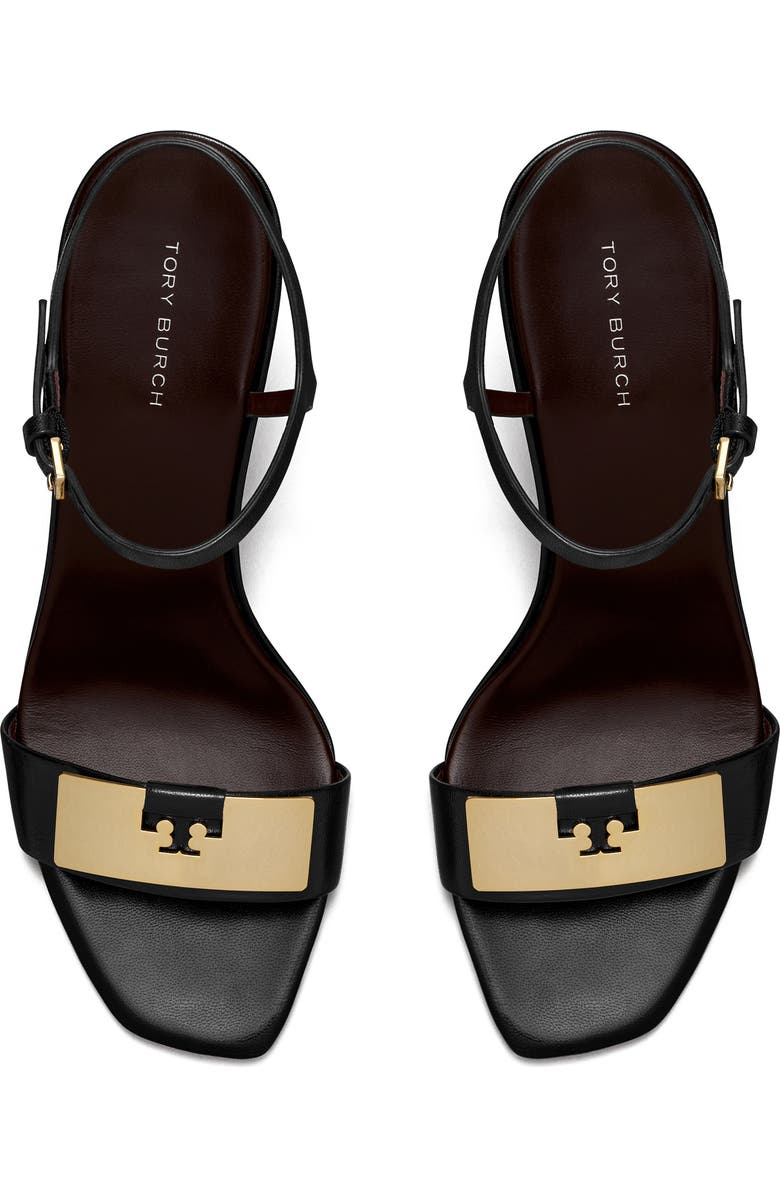 Tory Burch Gigi Ankle Strap Wedge Sandal, Alternate, color, Perfect Black / Gold