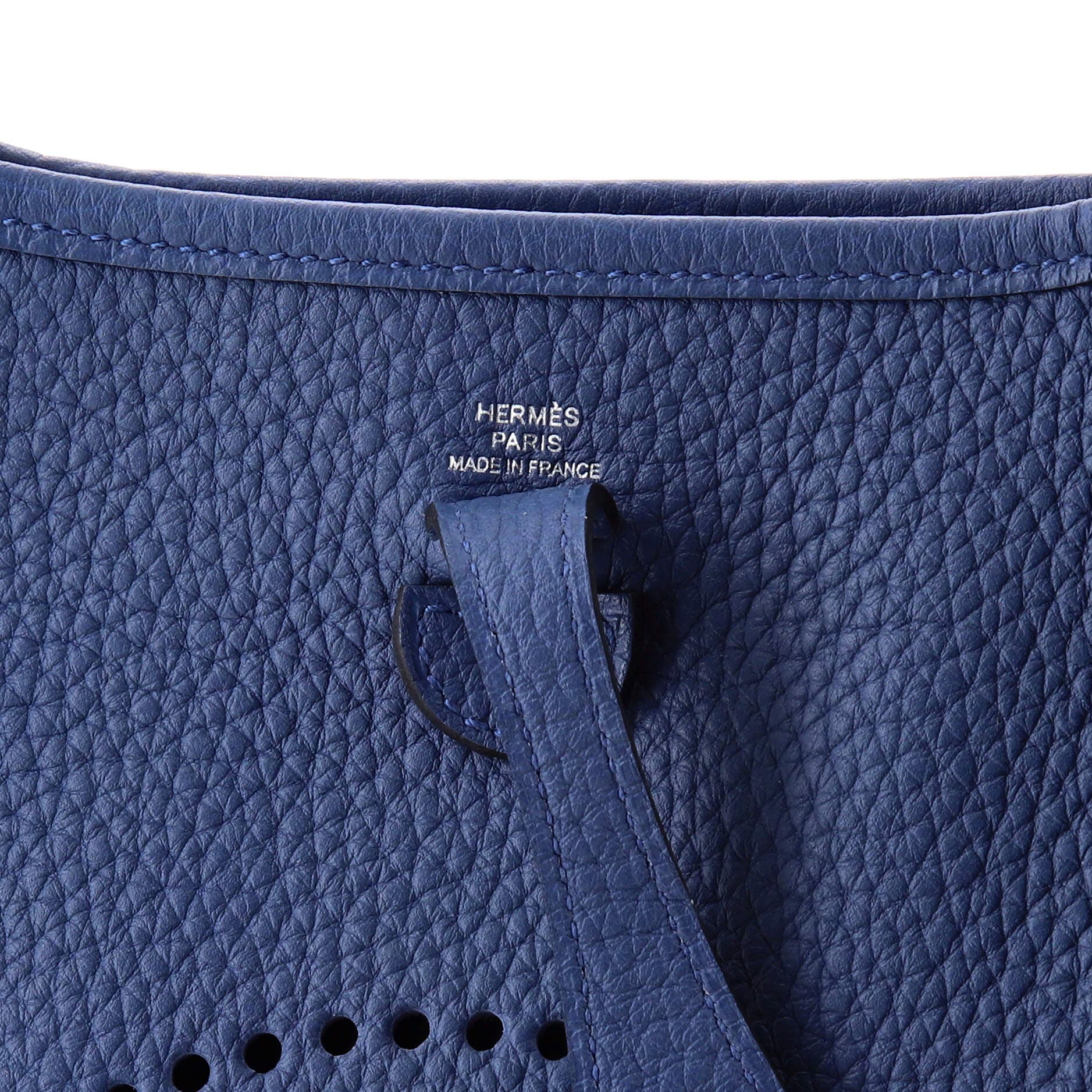 Pre-Owned Hermes Evelyne Bag Gen III Clemence TPM, Alternate, color, Bleu Agate