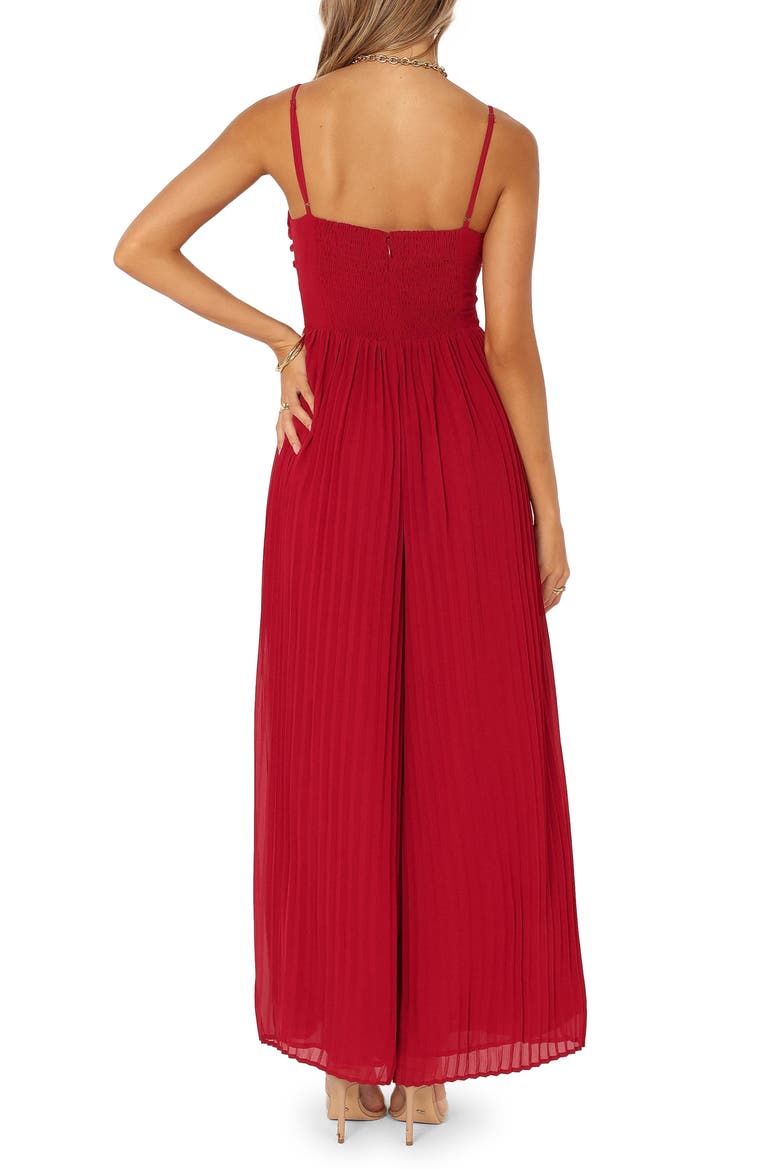 Alice Pleated Wide Leg Jumpsuit, Alternate, color, RED