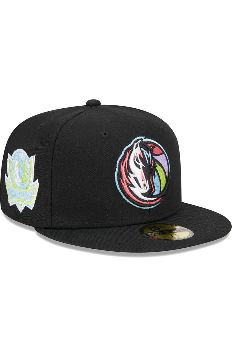 New Era Men's New Era Black Dallas Mavericks Color Pack 59FIFTY Fitted Hat, Alternate, color,