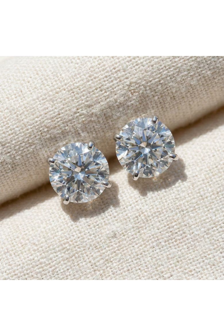 Certified 2Ct TW Diamond Studs Screw Back 14k Gold Lab Grown, Alternate, color, 14k White Gold