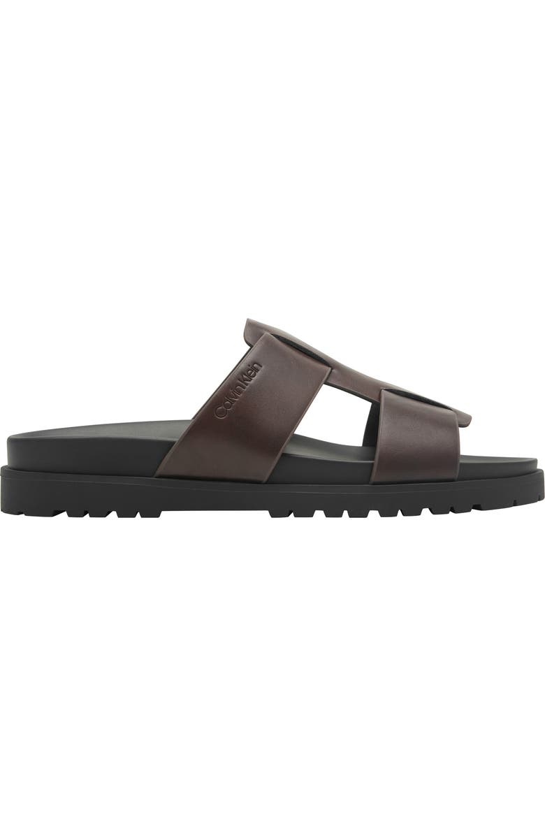 Calvin Klein Rolinde Lug Sole Slide Sandal, Alternate, color, Dark Brown