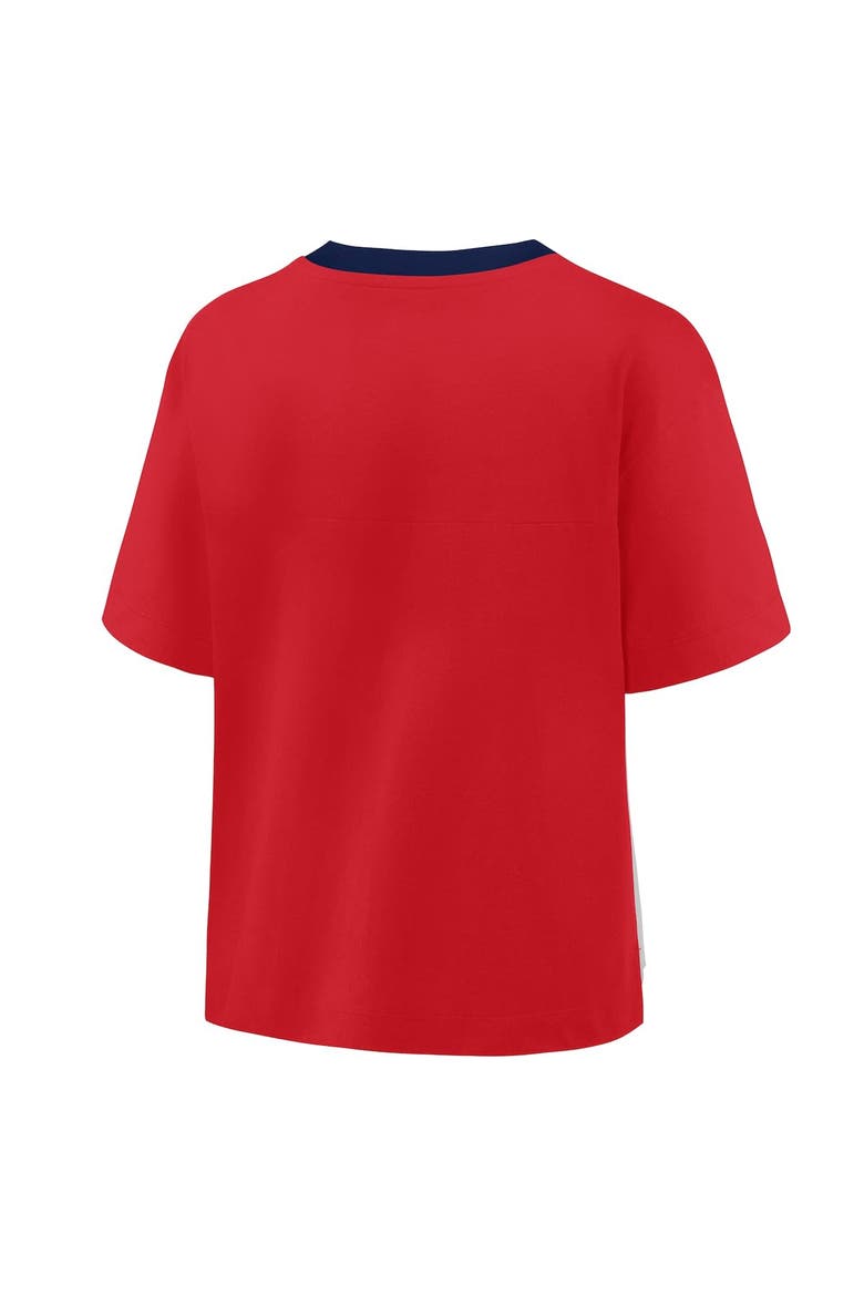 Women's Fanatics Red/Graphite St. Louis Cardinals Oversized Race To Win V-Neck T-Shirt, Alternate, color, Red