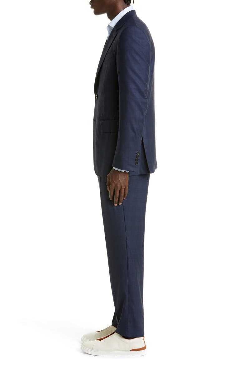 Prince of Wales Plaid Centoventimila Wool Suit, Alternate, color, NAVY
