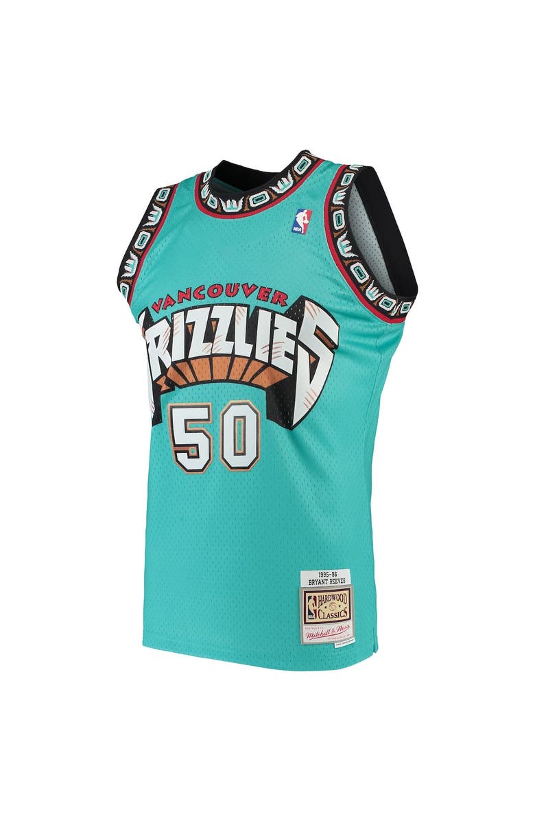 Mitchell & Ness Men's Mitchell & Ness Bryant Reeves Turquoise Vancouver Grizzlies 1995/96 Hardwood Classics Swingman Jersey, Alternate, color, 