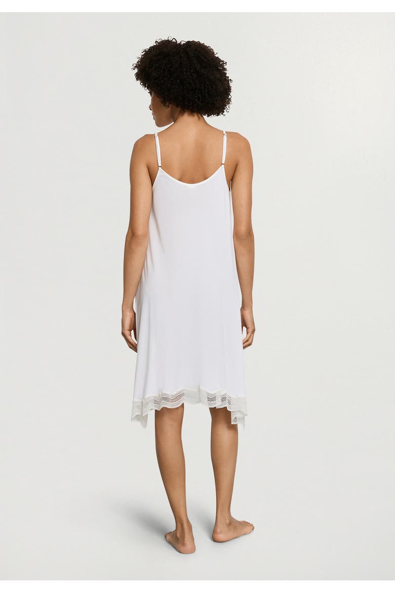 Cira Scalloped Lace Tencel Chemise, Alternate, color, Off White