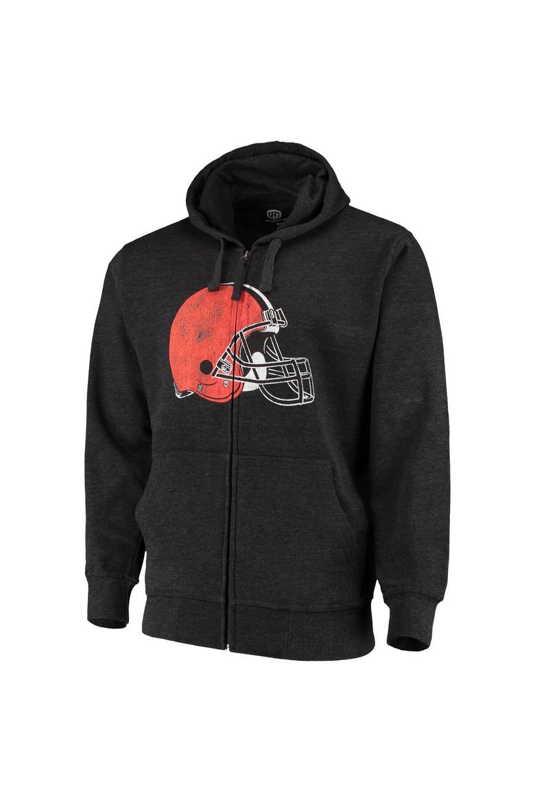 Men's G-III Sports by Carl Banks Charcoal Cleveland Browns Primary Logo Full-Zip Hoodie, Alternate, color, Charcoal