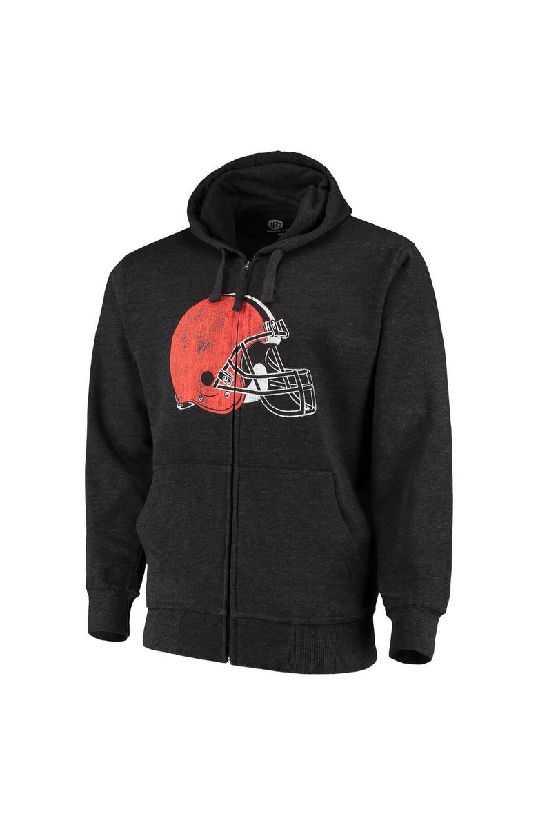 STARTER Men's G-III Sports by Carl Banks Charcoal Cleveland Browns Primary Logo Full-Zip Hoodie, Alternate, color, Charcoal