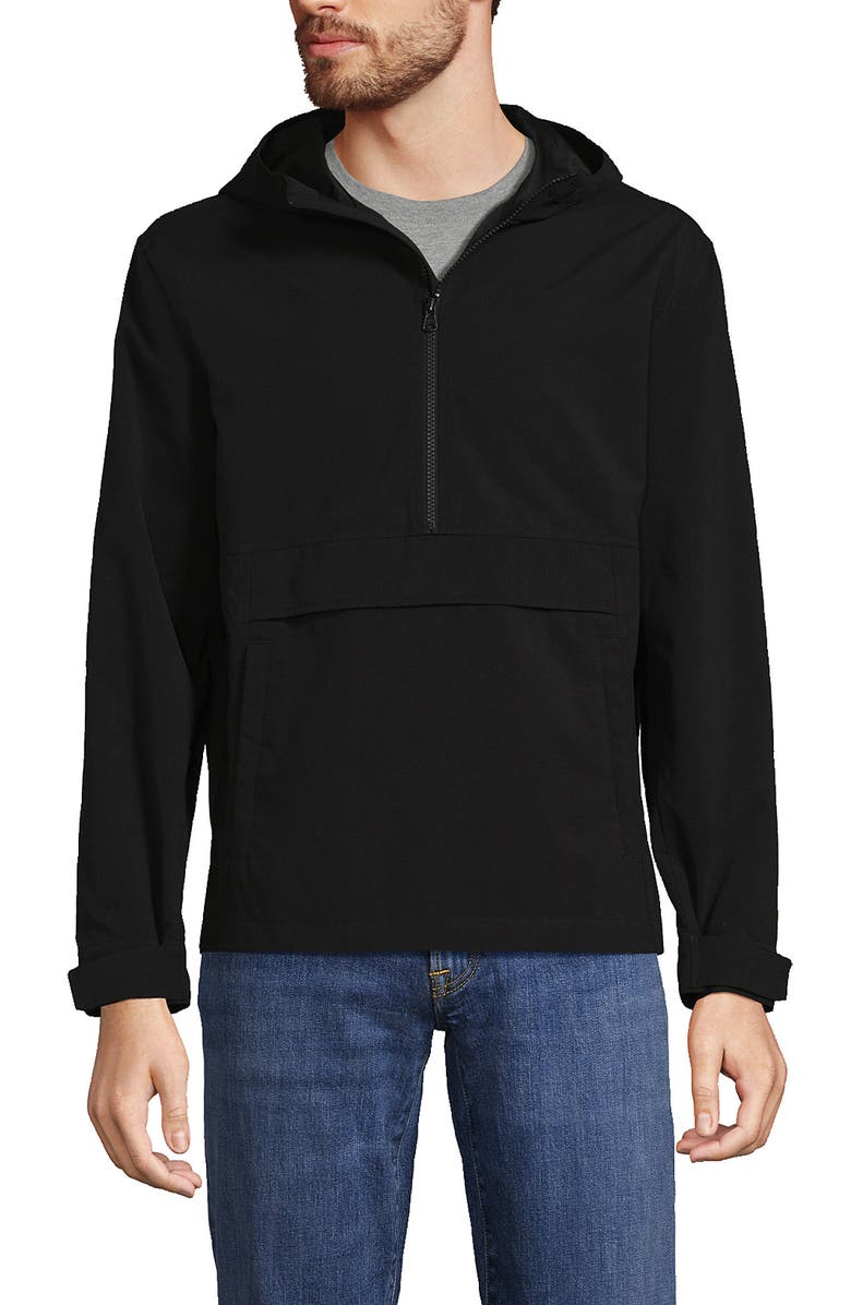 Lands' End Unisex Wind Anorak Jacket, Alternate, color, Black