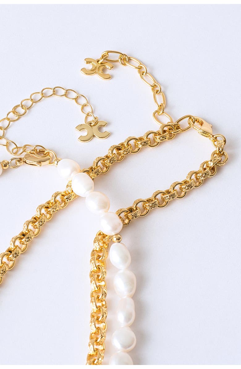 Classicharms Carved Rolo Chain Choker Necklace, Alternate, color, Gold