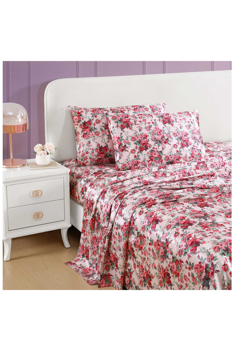Vintage Floral Sheet Set, Alternate, color, PINK