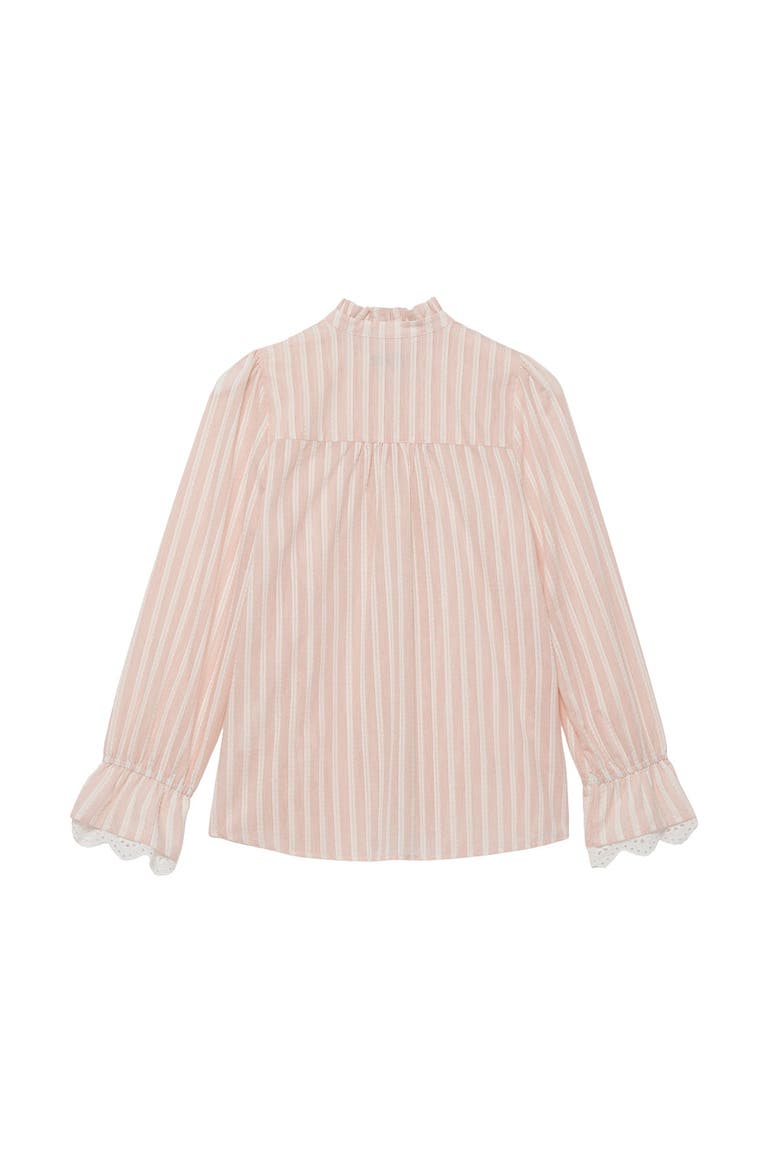 Striped Broderie Trim Blouse, Alternate, color, Light Pink