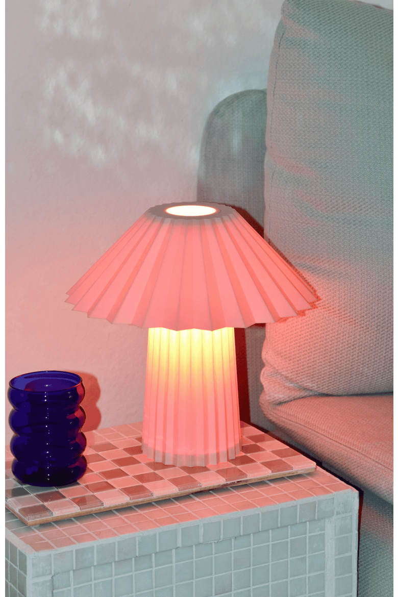 Umbrella Table Lamp, Alternate, color, Bubblegum Pink