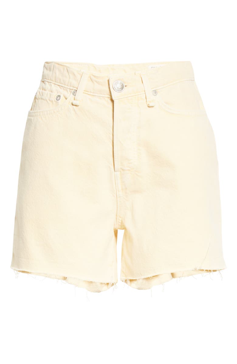 rag & bone Maya High Waist Raw Hem Cutoff Denim Shorts, Alternate, color, Lemon Drop