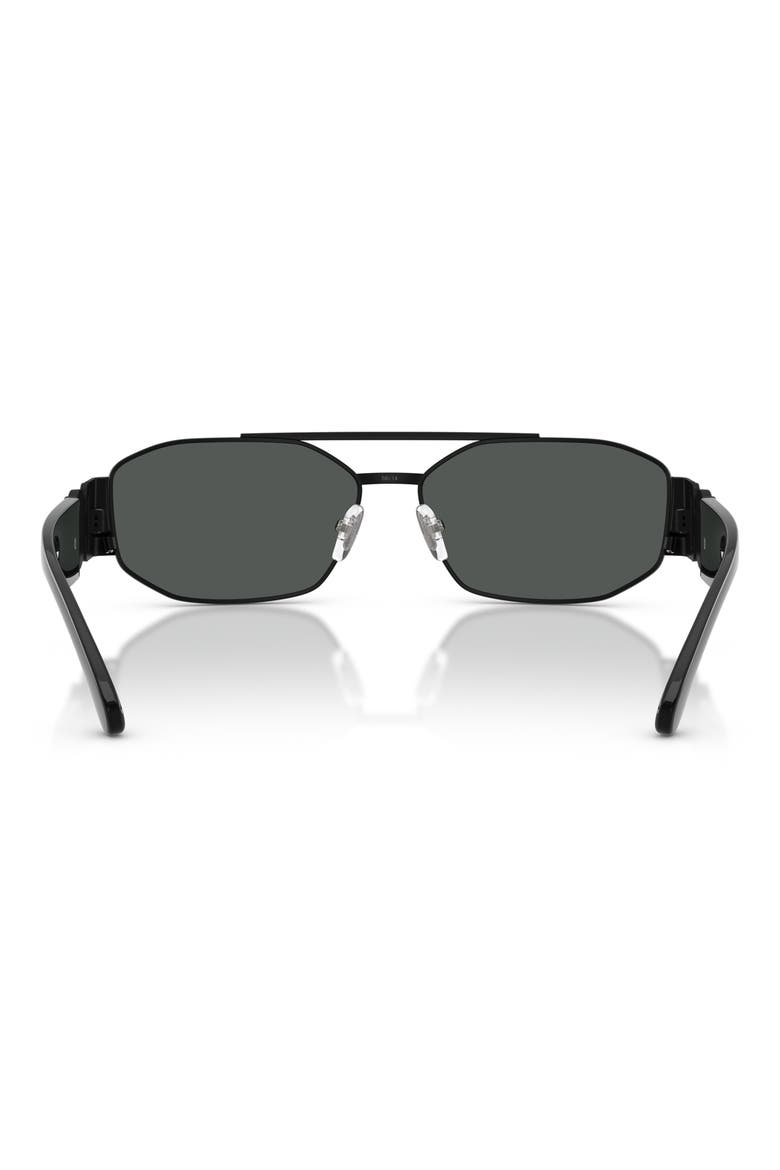 58mm Irregular Sunglasses, Alternate, color, MATTE BLACK / DARK GREY