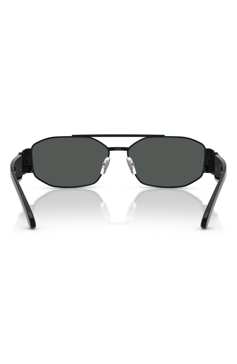 Versace 58mm Irregular Sunglasses, Alternate, color, Matte Black / Dark Grey