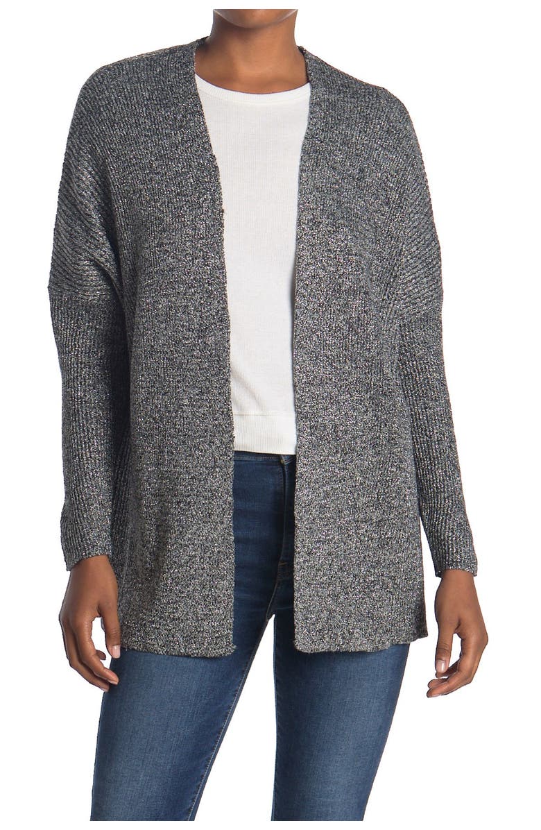 RXB Lurex Rib Drape Cardigan, Main, color, 