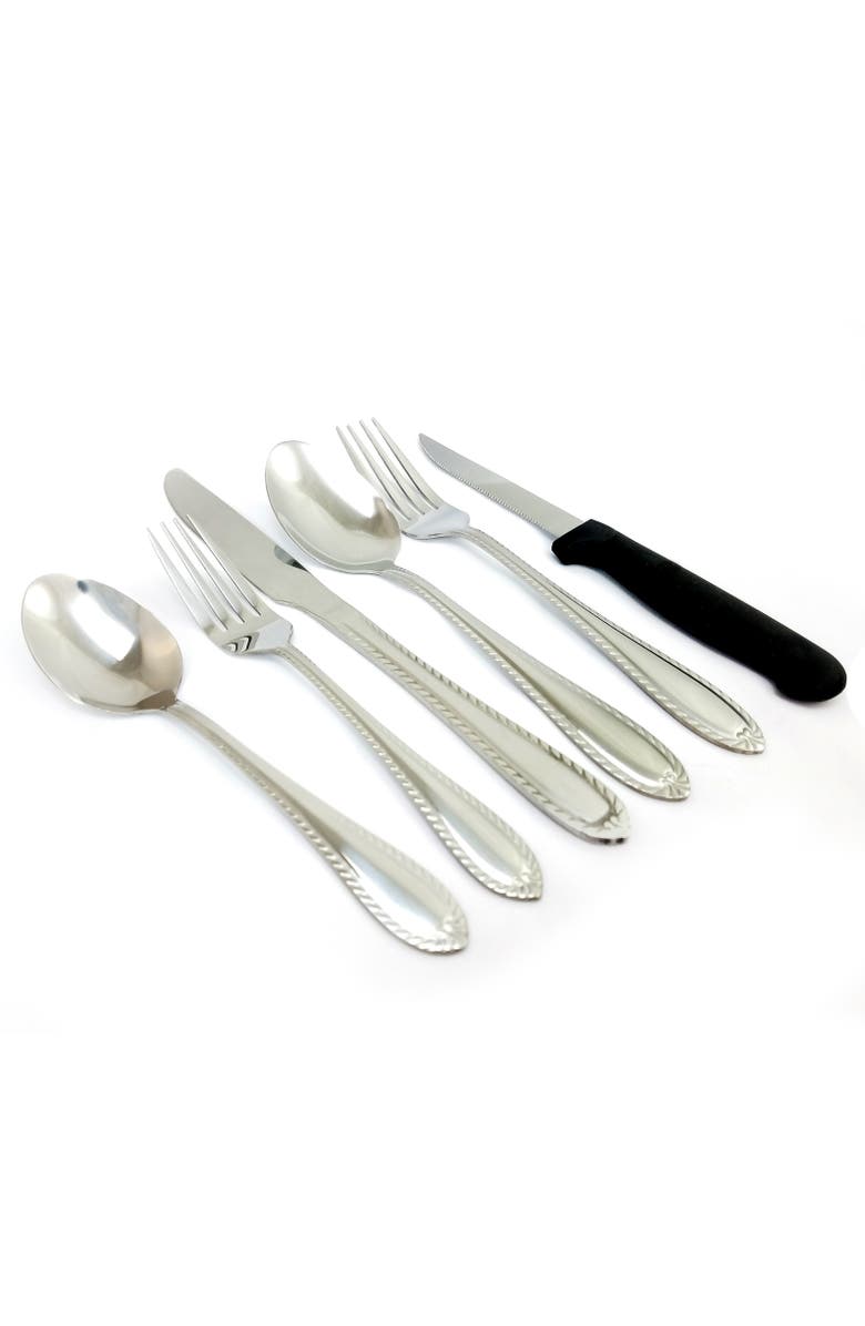 Gibson Home Wilmington Plus 55-Piece Flatware Set, Alternate, color, Silver