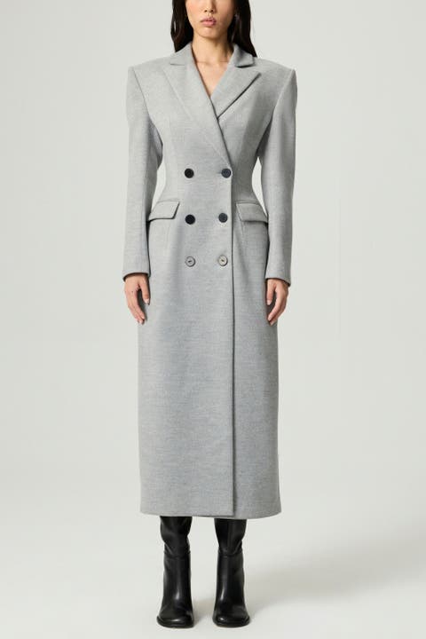 Structured Double-Breasted Maxi Coat