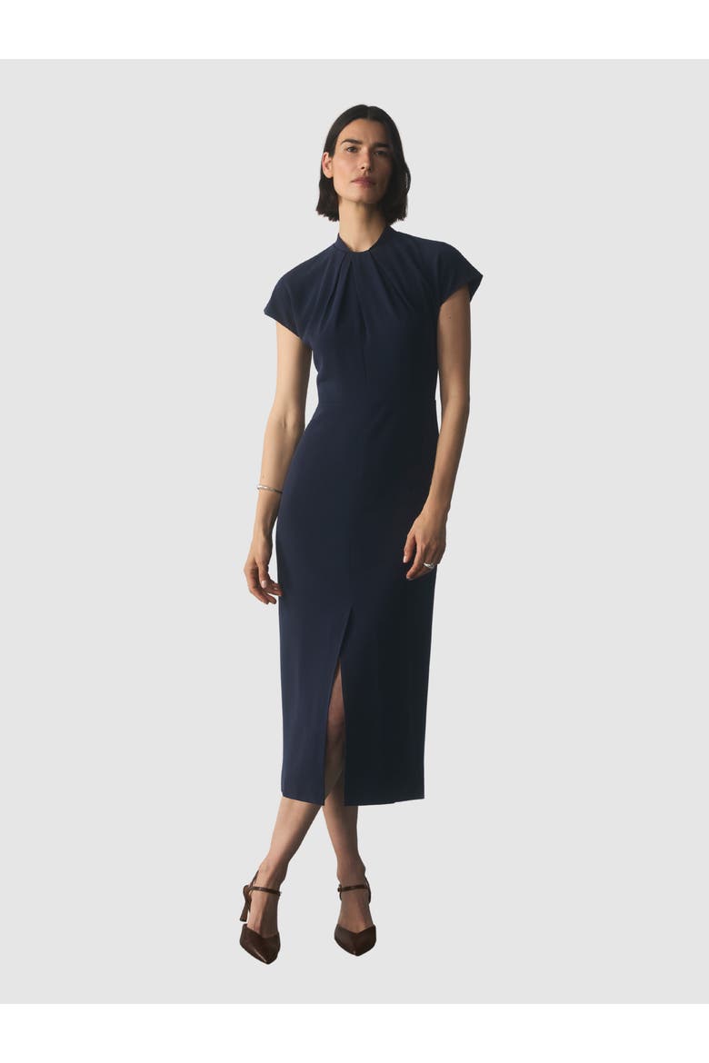 Rassina Gathered Jersey Midi Dress, Main, color, Navy