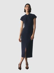 The Fold Rassina Gathered Jersey Midi Dress