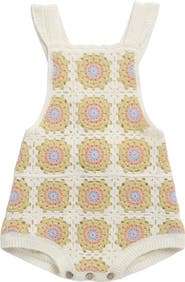 Rylee + Cru Citron Daisy Granny Square Romper