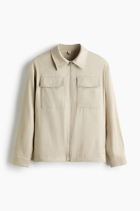 Regular Fit Linen-blend Overshirt