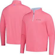 FOOTJOY Men's FootJoy  Coral THE PLAYERS Lightweight Solid Quarter-Zip Sweatshirt