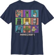 MINECRAFT Boys' Character Boxes Graphic Graphic Short Sleeve T-Shirt