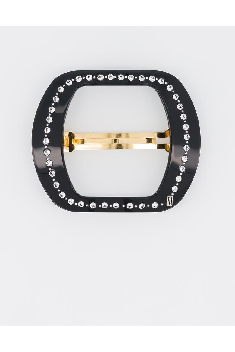 Palais Royal Strass Hollow Acetate Barrette, Main, color, Black