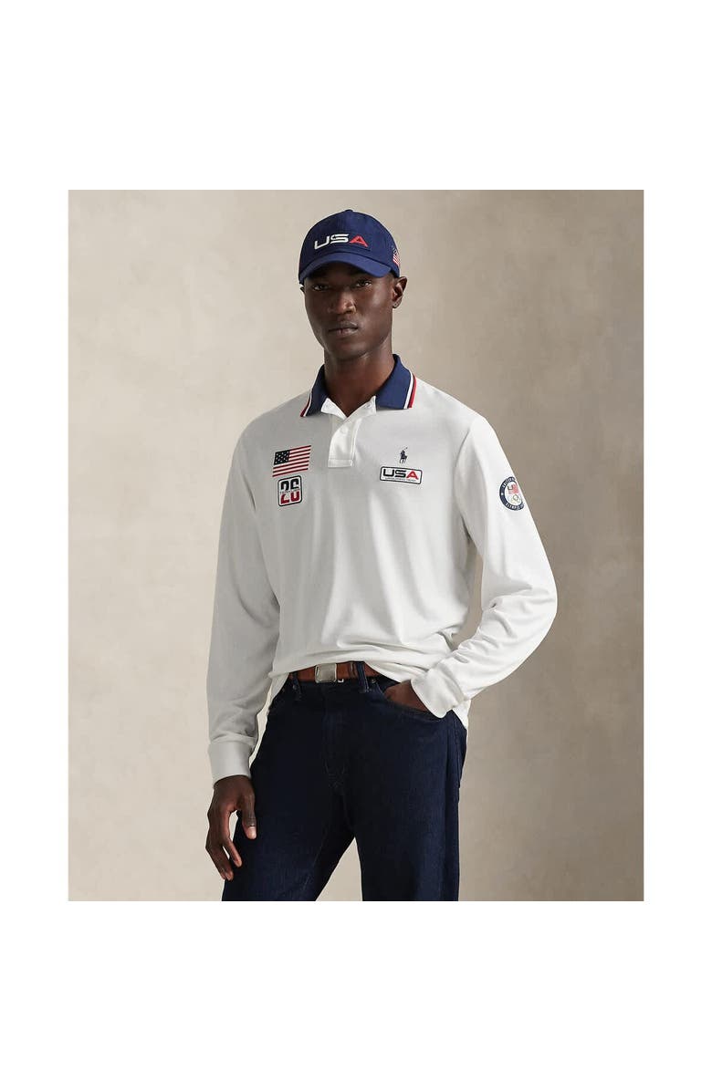 Polo Ralph Lauren Men's Polo Ralph Lauren Team USA Performance Mesh Polo Shirt, Alternate, color, White