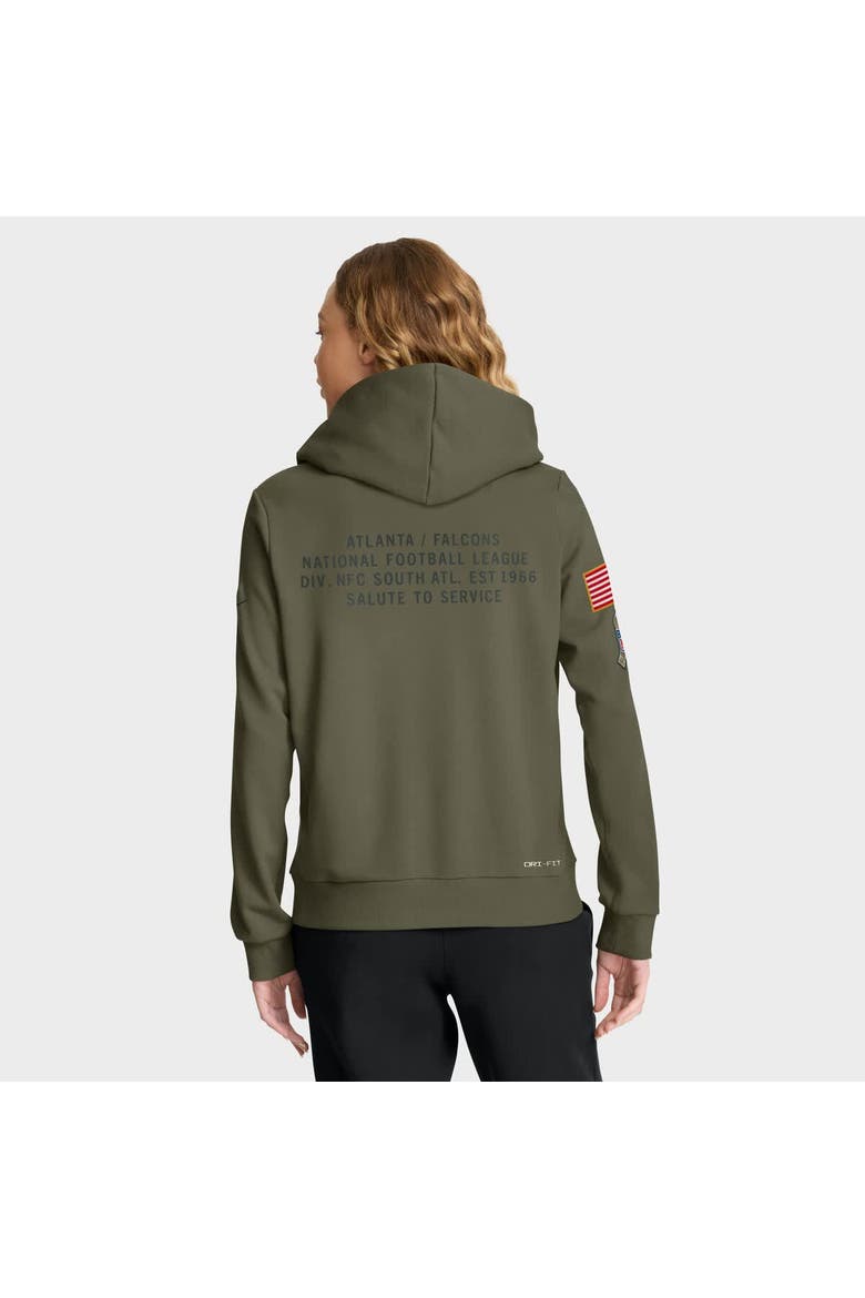Women's Nike Olive Atlanta Falcons 2025 Salute to Service Sideline Standard Issue Dri-FIT Hoodie, Alternate, color, Olive