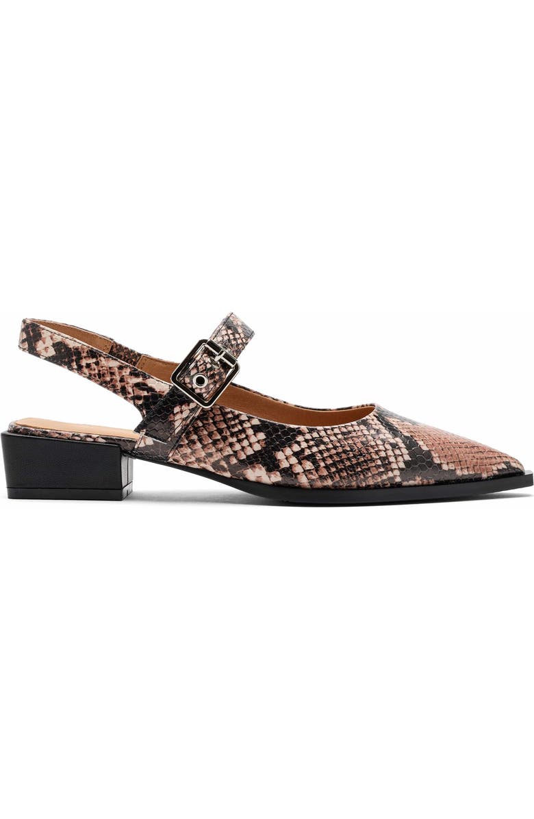 MARC NOLAN Chelsea Leather Slingback Block Heels, Main, color, Brown Snake