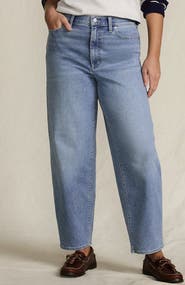 Lands' End Recover High Rise Barrel Leg Ankle Jeans