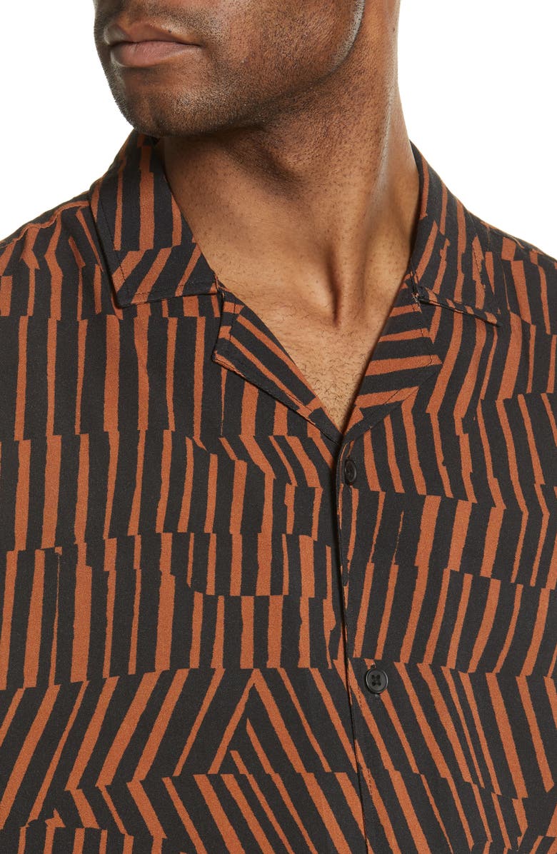 Open Edit Men's Short Sleeve Button-Up Camp Shirt, Alternate, color,