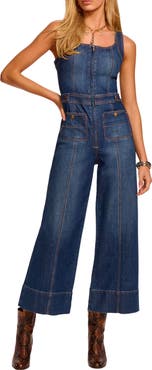 Ramy Brook Janet Cotton Blend Denim Jumpsuit