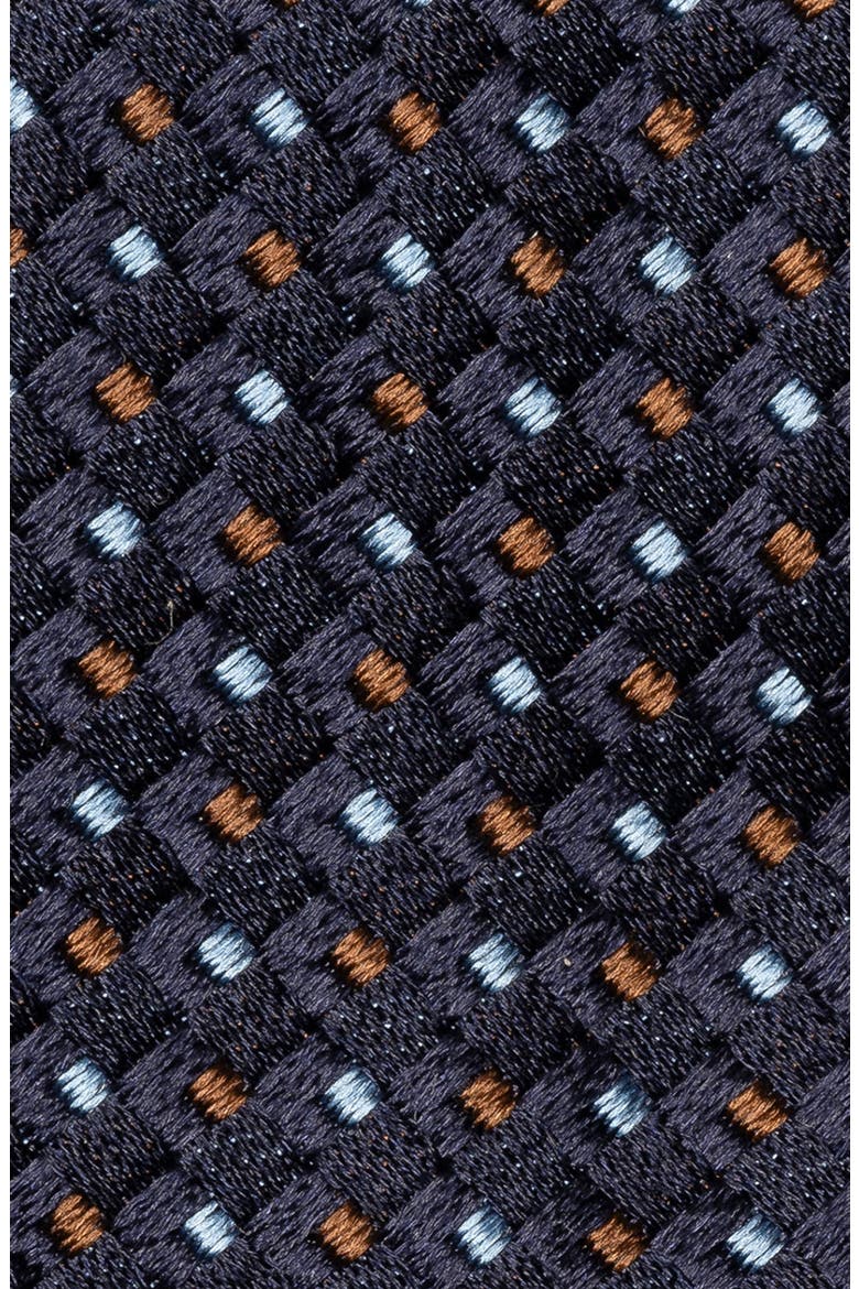 Neat Silk Tie, Alternate, color, NAVY