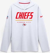 Nike Men's Nike White Kansas City Chiefs Sideline Game On Lightweight Long Sleeve Hooded Dri-FIT Top