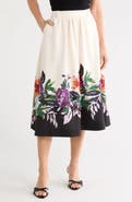 Joie Placed Floral Print Pocket A-Line Skirt