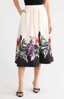 Joie Placed Floral Print Pocket A-Line Skirt