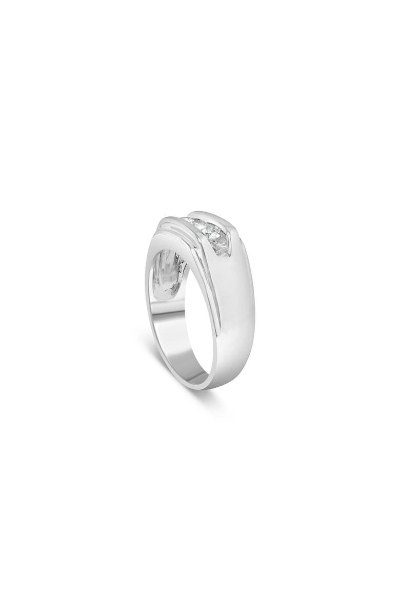 Men's Silver 1/3 Cttw Diamond Channel Set 3 Stone Ring Band, Alternate, color, Silver